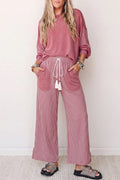 Patchwork Striped Pant Set