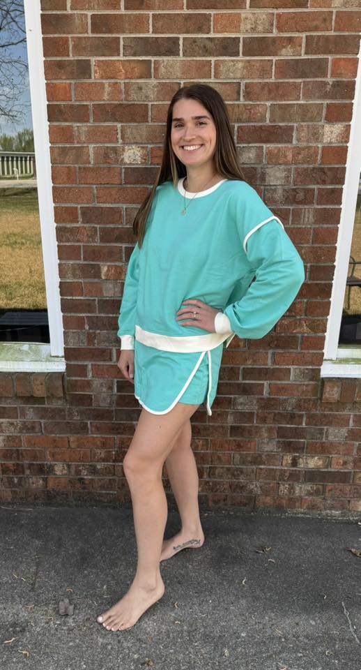 Mint Skort/Long Sleeve Set