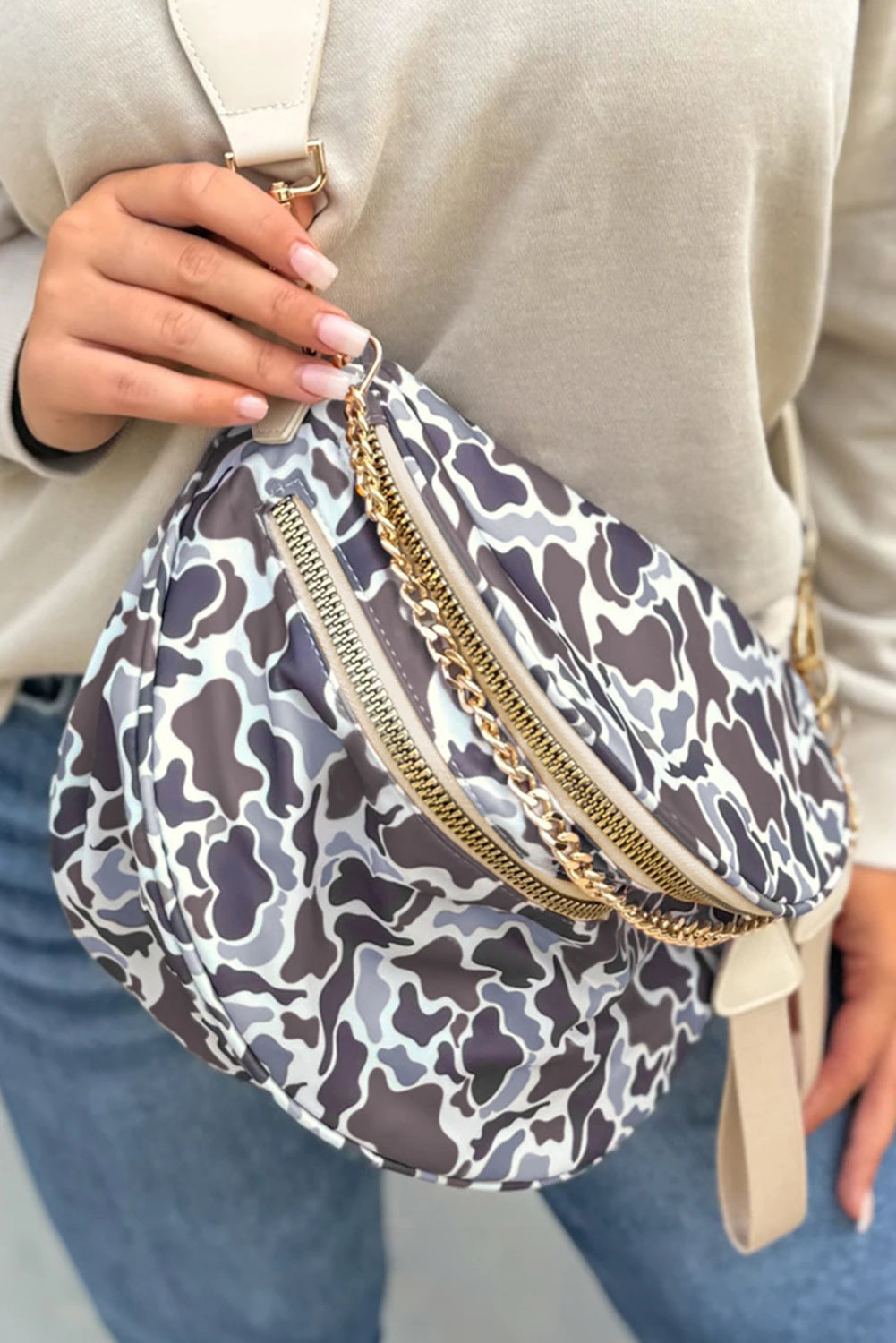 Grey Camo Sling Bag