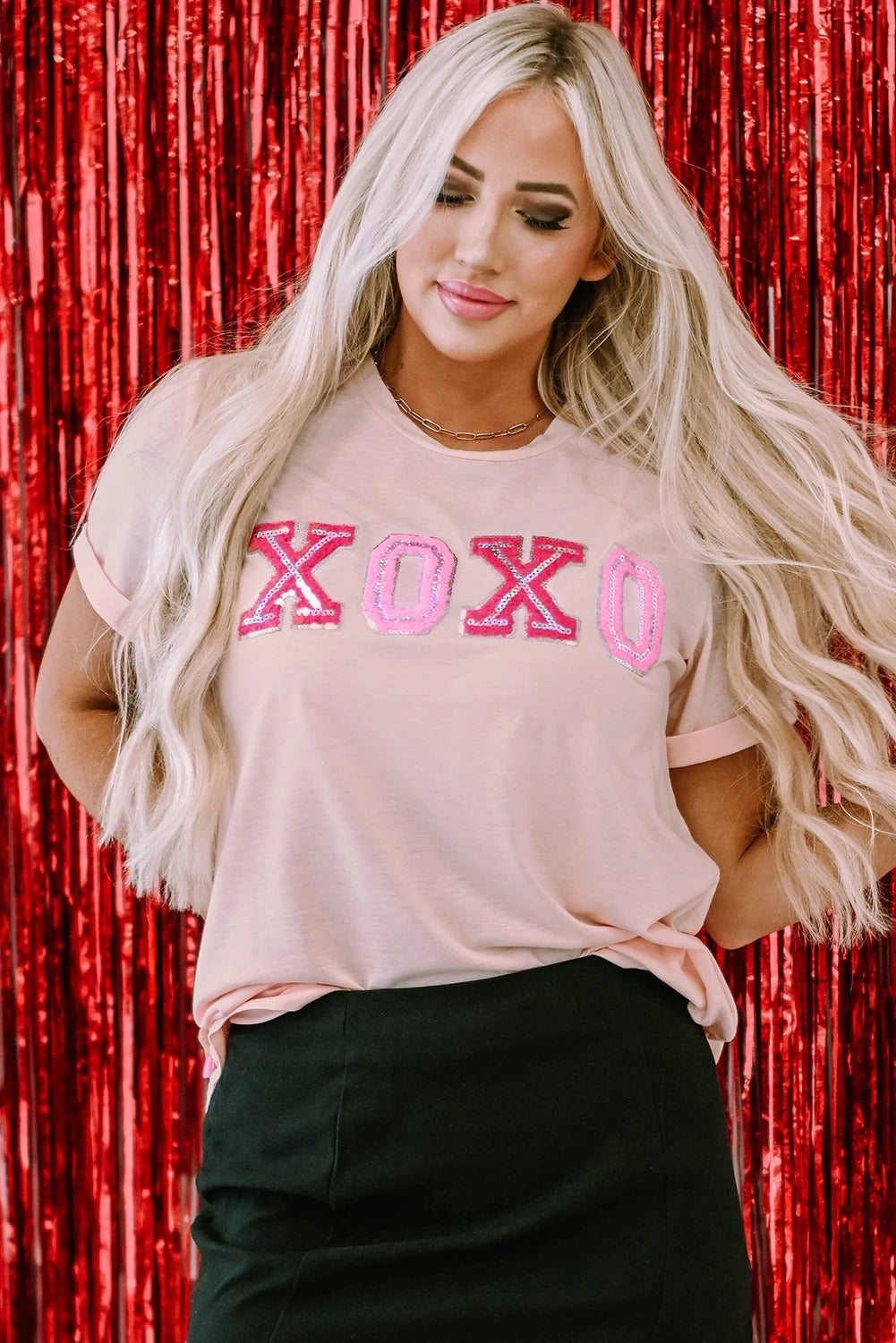 Pink Chenille XOXO Tee